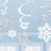 Silver Snowflake Hanging Swirls - 60Cm (12Pk)<Party Delights Best