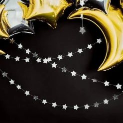 Silver Star Garland - 3.6M<Party Delights Clearance
