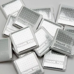 Silver 'Thank You' Chocolate Neapolitans X50<Party Delights Best
