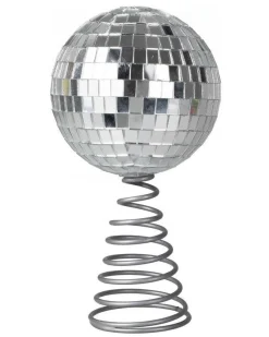 Party Delights Hanging Decorations<Silver Tree Disco Ball Topper