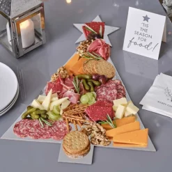 Party Delights Tableware<Silver Tree Shaped Grazing Board - 57Cm X 40Cm