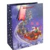 Party Delights Gift Wrapping<Sleigh Ride Santa Large Gift Bag - 33Cm X 26.5Cm