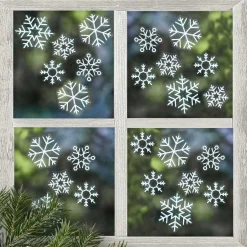 Party Delights Snowflake Decorations<Snowflake Window Stickers (24Pk)