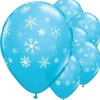 Party Delights Snowflake Decorations<Snowflakes & Sparkles Blue Balloon - 11" Latex (25Pk)