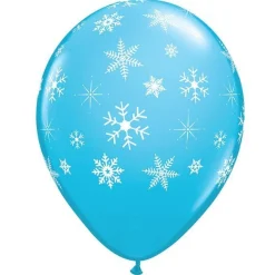 Party Delights Snowflake Decorations<Snowflakes & Sparkles Blue Balloon - 11" Latex (25Pk)