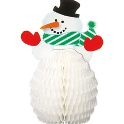 Party Delights Hanging Decorations<Snowman Mini Honeycomb Decorations - 15Cm (4Pk)