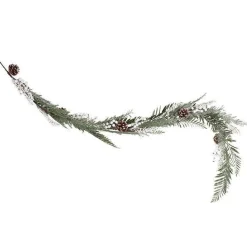 Snowy Evergreen Foliage Garland With White Berries - 1.9M<Party Delights Hot