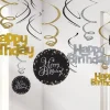 Sparkling Celebration Happy Birthday Hanging Swirls - 45Cm (12Pk)<Party Delights Outlet