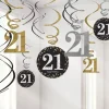 Sparkling Celebration 21St Birthday Hanging Swirls - 45Cm (12Pk)<Party Delights