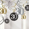 Sparkling Celebration 30Th Birthday Hanging Swirls - 45Cm (12Pk)<Party Delights