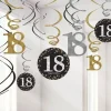 Sparkling Celebration 18Th Birthday Hanging Swirls - 45Cm (12Pk)<Party Delights Sale
