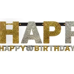 Sparkling Celebration 60Th Birthday Letter Banner - 2M<Party Delights New