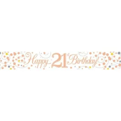Sparkling Fizz 'Happy 21St Birthday' Banner - 2.7M<Party Delights Clearance