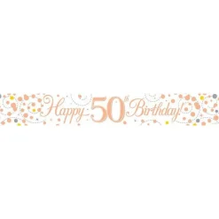Sparkling Fizz 'Happy 50Th Birthday' Banner - 2.7M<Party Delights Outlet