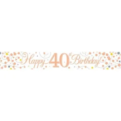 Sparkling Fizz 'Happy 40Th Birthday' Banner - 2.7M<Party Delights Clearance