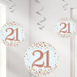Sparkling Fizz 21St Hanging Swirls (6Pk)<Party Delights New