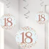 Sparkling Fizz 18Th Hanging Swirls (6Pk)<Party Delights Sale