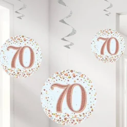 Sparkling Fizz 70Th Hanging Swirls (6Pk)<Party Delights Best