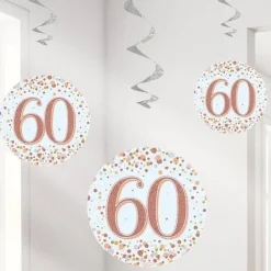 Sparkling Fizz 60Th Hanging Swirls (6Pk)<Party Delights Discount