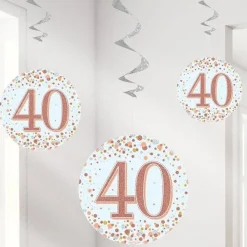 Sparkling Fizz 40Th Hanging Swirls (6Pk)<Party Delights Discount