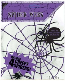 Party Delights Spiders & Webs<Spider Web With 4 Spiders - 35G