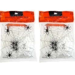 Party Delights Props<Spider Web With Spiders Multipack - 200Sq Ft