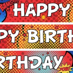 Spider-Man Style Paper Banners - 1M (3Pk)<Party Delights New