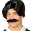 Spooky Family Dad Wig & Moustache<Party Delights Clearance