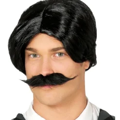 Spooky Family Dad Wig & Moustache<Party Delights Clearance