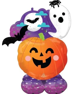 Party Delights Balloons<Spooky Ghost & Pumpkin Air Fill Airloonz Balloon - 52" Foil