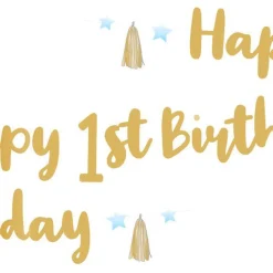 1St Birthday Blue Letter Banner - 1.8M<Party Delights Outlet