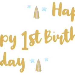 1St Birthday Blue Letter Banner - 1.8M<Party Delights Outlet