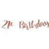 21St Birthday Rose Gold Letter Banner<Party Delights Outlet