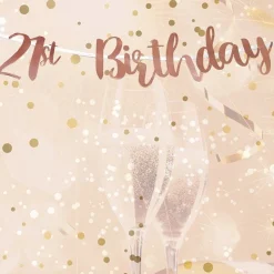 21St Birthday Rose Gold Letter Banner<Party Delights Outlet