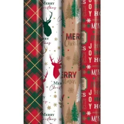 Party Delights Gift Wrapping<Stag & Tartan Wrapping Paper Roll 7M - Assorted Designs