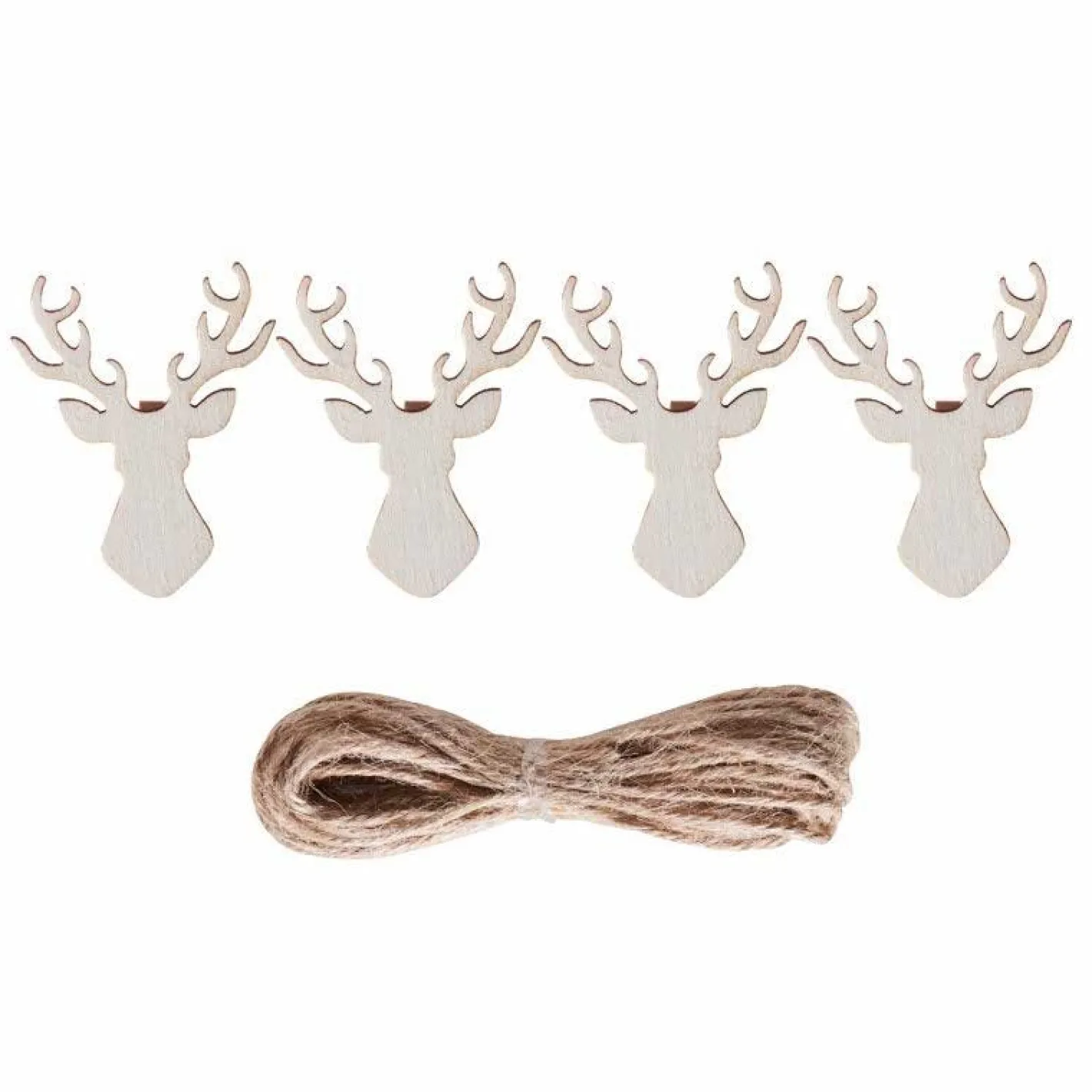 Party Delights Hanging Decorations<Stag Shaped Peg & Twine Hanging Christmas Card Holder - 3M