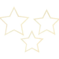 Party Delights Hanging Decorations<Star Wooden Decorations (3Pk)