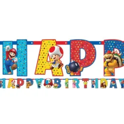 Super Mario Jumbo Add An Age Letter Banner - 3.2M<Party Delights Hot