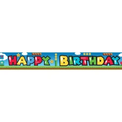 Super Mario Style Paper Banners - 1M (3Pk)<Party Delights Outlet