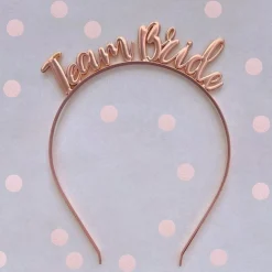 Team Bride Rose Gold Metal Headband<Party Delights Online