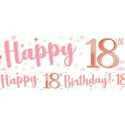 18Th Birthday Glitz & Glamour Paper Banners (3Pk)<Party Delights Hot