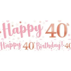 40Th Birthday Glitz & Glamour Paper Banners (3Pk)<Party Delights Online