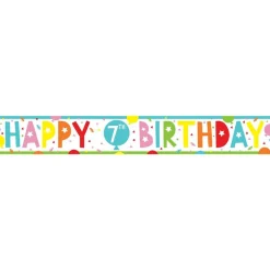 7Th Birthday Paper Banners - 1M (3Pk)<Party Delights
