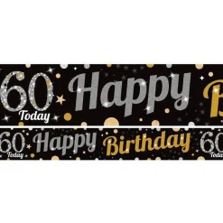 60Th Birthday Paper Banners - 1M (3Pk)<Party Delights Clearance