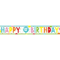 10Th Birthday Paper Banners - 1M (3Pk)<Party Delights New