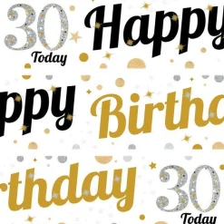 30Th Birthday Paper Banners - 1M (3Pk)<Party Delights Hot