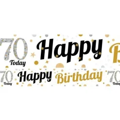 70Th Birthday Paper Banners - 1M (3Pk)<Party Delights Hot