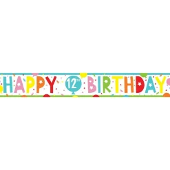 12Th Birthday Paper Banners - 1M (3Pk)<Party Delights Online