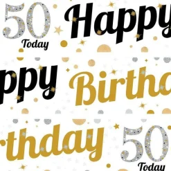 50Th Birthday Paper Banners - 1M (3Pk)<Party Delights Online