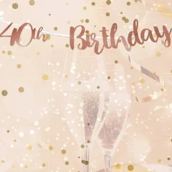 40Th Birthday Rose Gold Letter Bunting - 1M<Party Delights Outlet